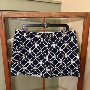 Crown & Ivy Navy and White Geometric Shorts